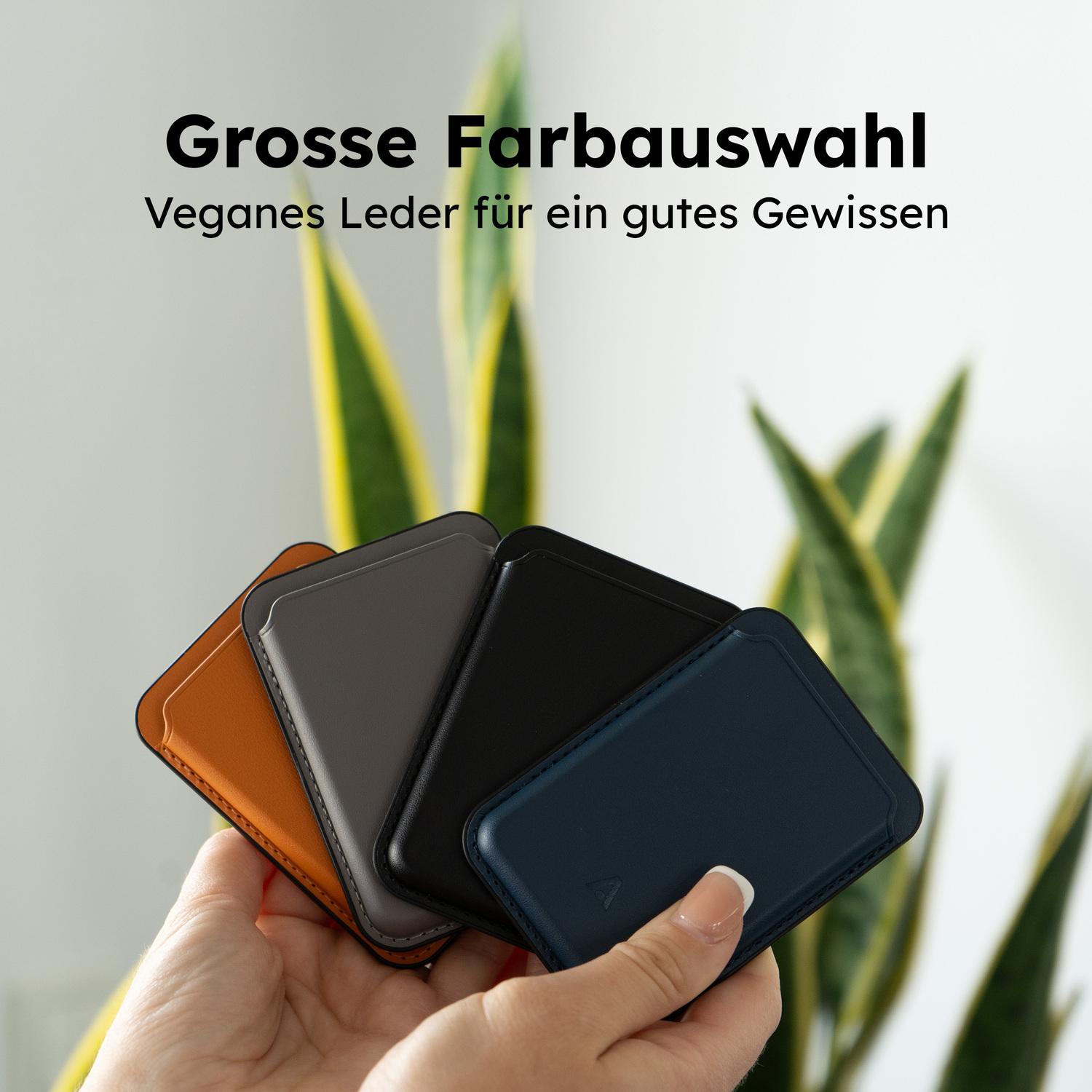 alkaya. | Cardy | Card Holder für bis zu 3 Karten unterstützt MagSafe-Technologie, schwarz