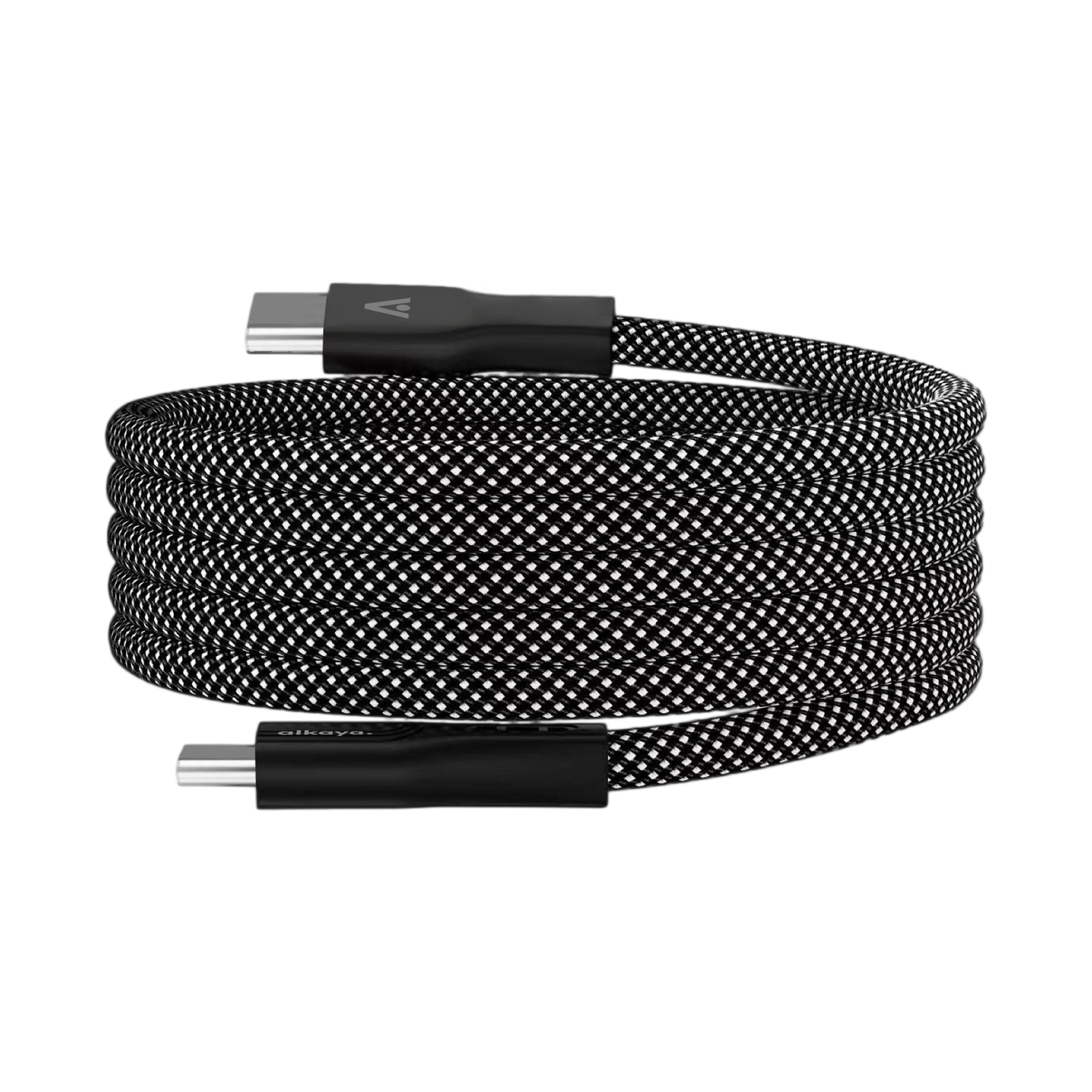 alkaya. | Speed Flex | Magnetisches Ladekabel | Geflochten | USB C+C, schwarz, 1 Meter