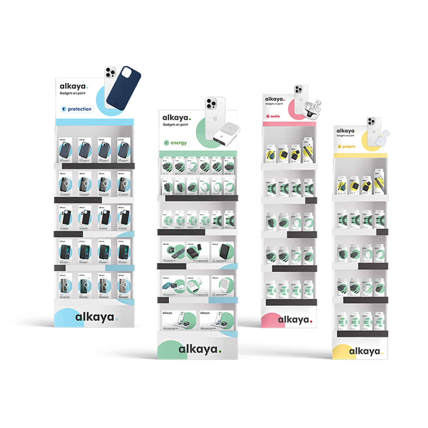 alkaya. | Floor Displays  | Energy / Protection  | Groß grün / blau