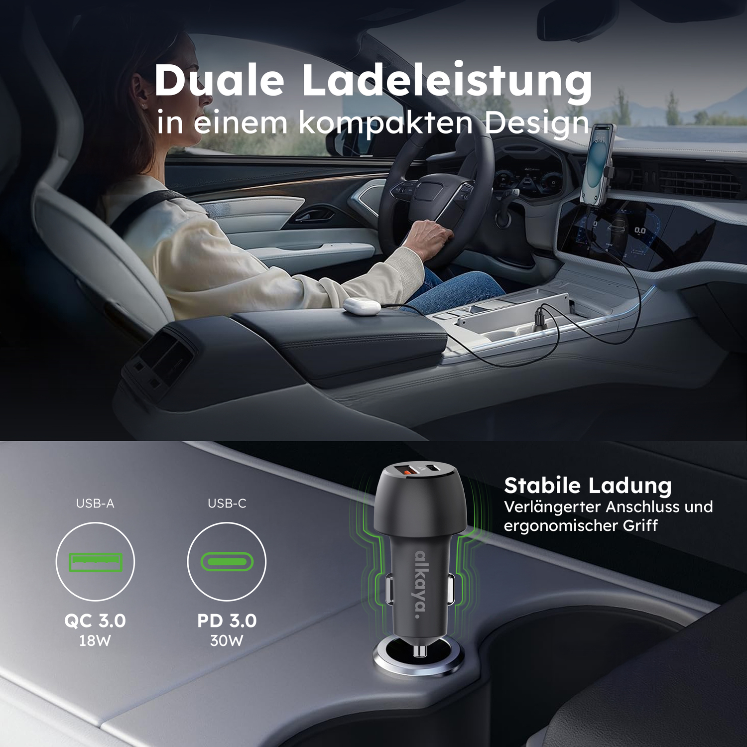 alkaya. | Nexus KFZ Schnellladegerät für Zigaretten Anzünder / 12 Volt Anschluss