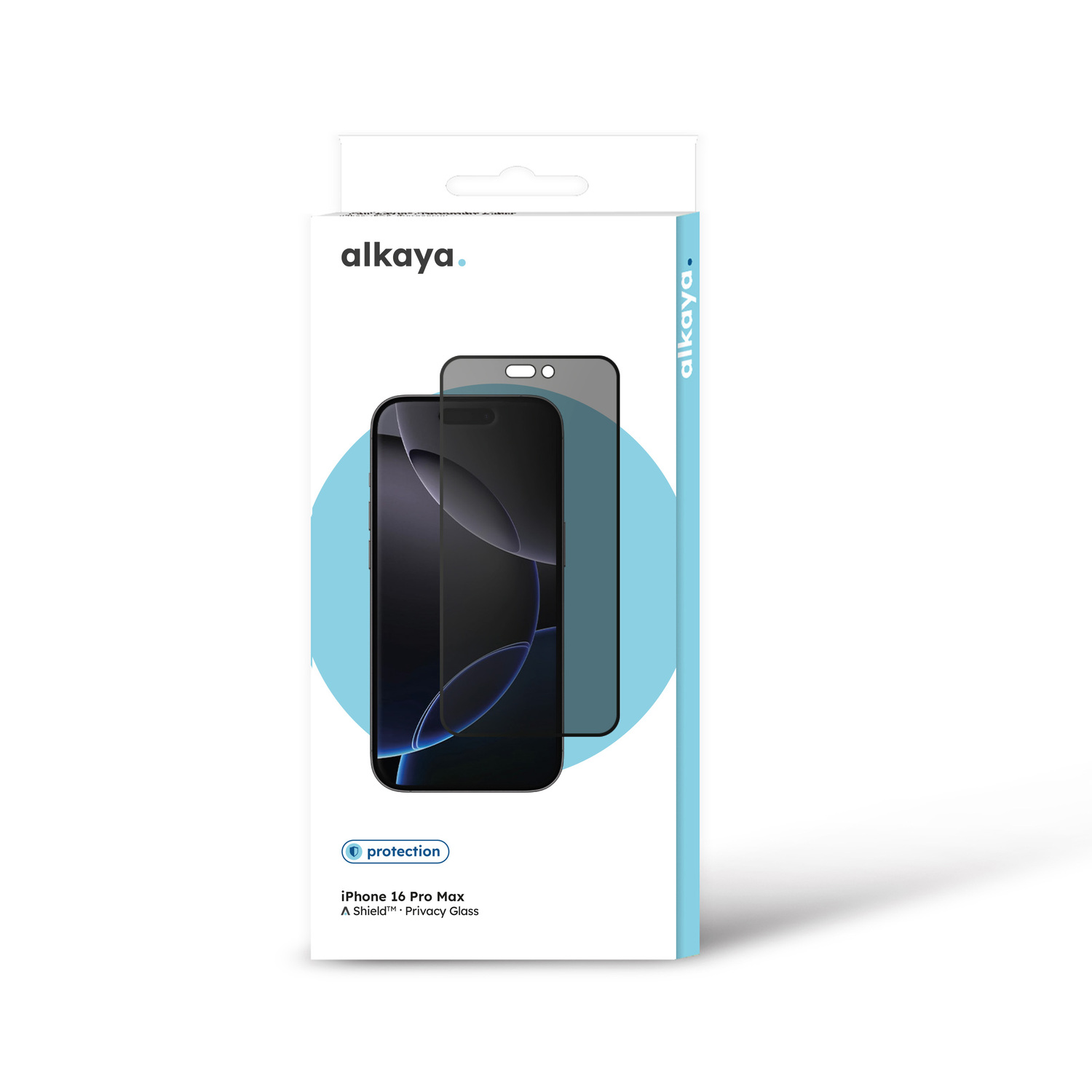 alkaya. | A Shield | Displayschutzglas | 3D Full Cover, Privacy iPhone 16 Pro Max