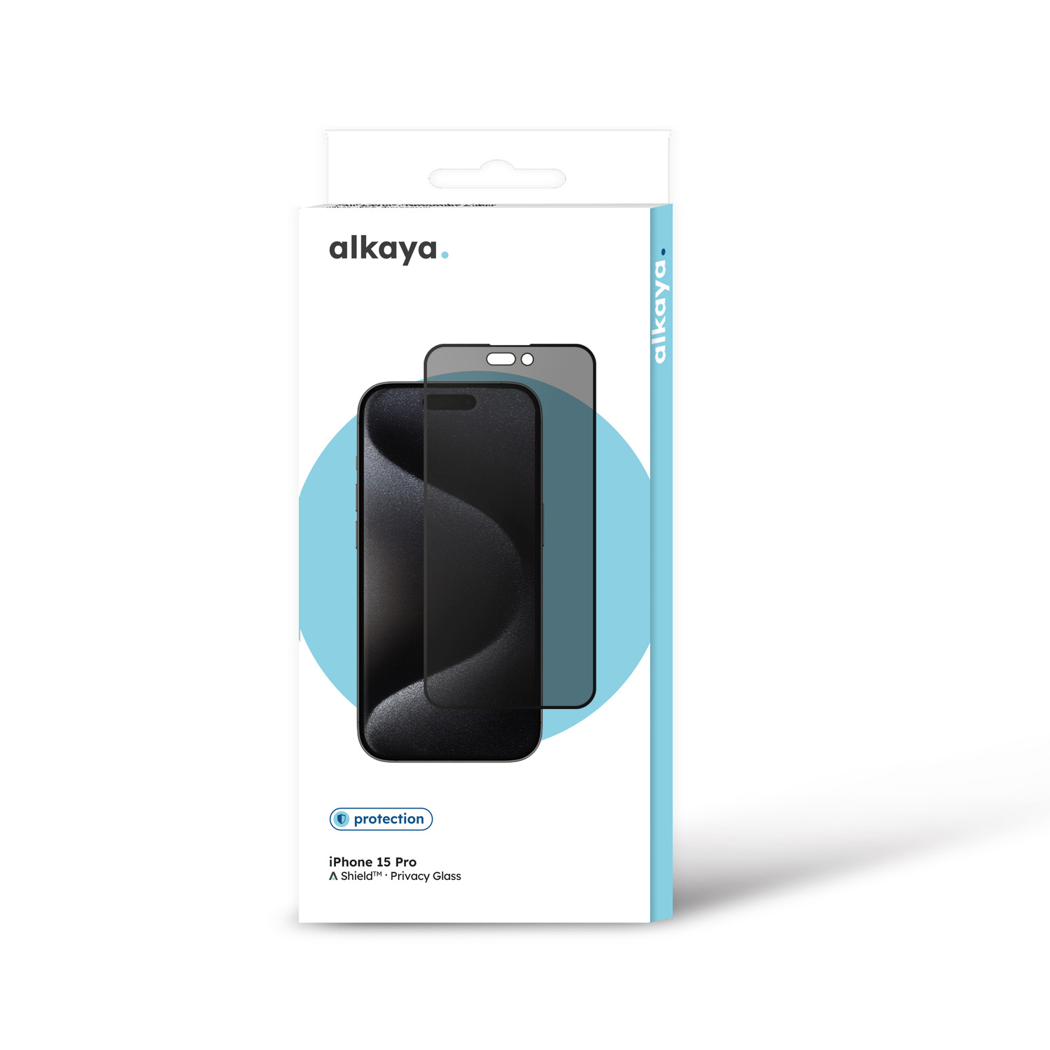 alkaya. | A Shield | Display-Sichtschutzglas | 3D Full Cover | Privacy, iPhone 15 Pro