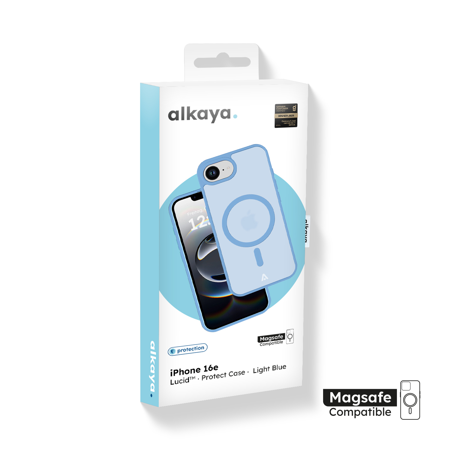 alkaya. | LUCID Protect Case kompatibel mit Magsafe  hellblau, iPhone 16e / 17e