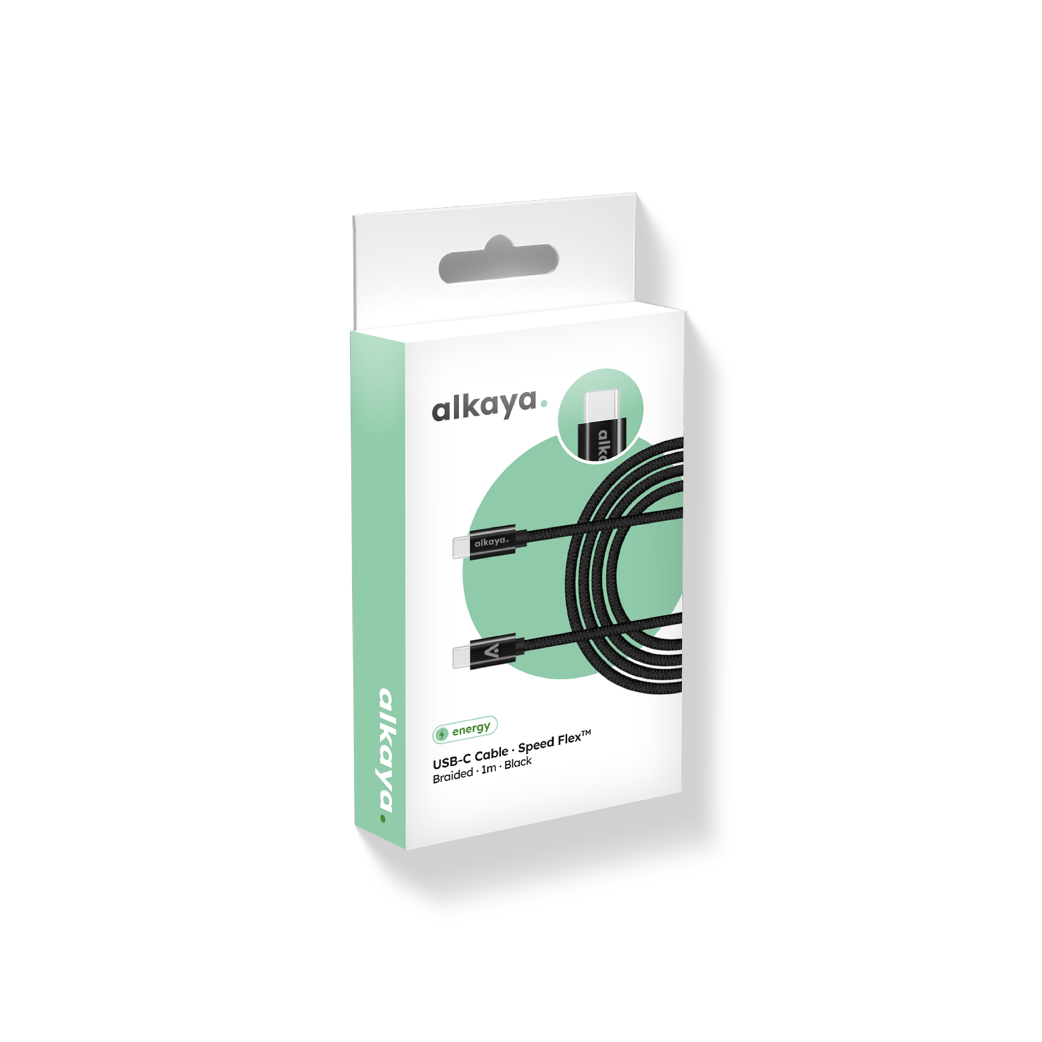 alkaya. | Speed Flex | Datenkabel | Geflochten | USB C+C schwarz, 1Meter