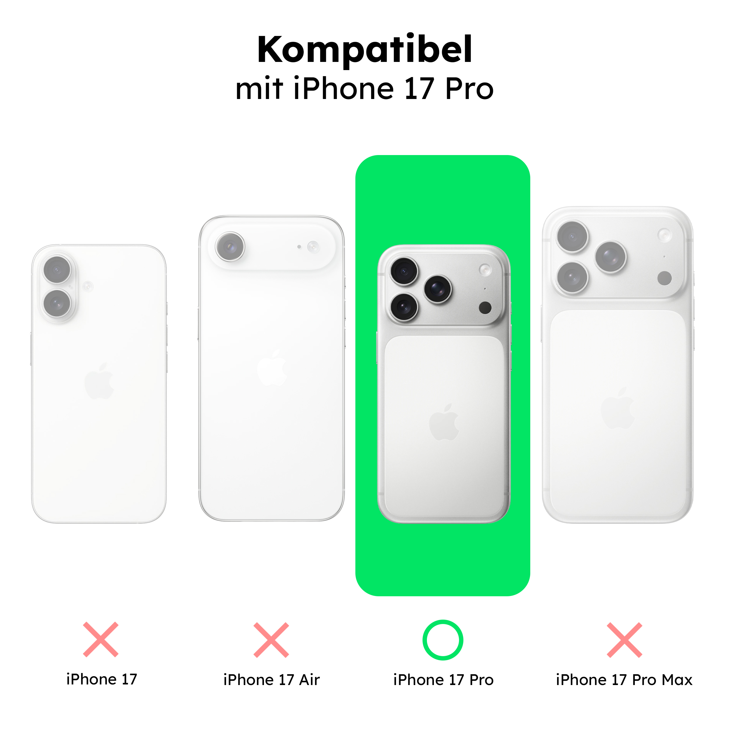 alkaya. | LUCID PU-Leder Case kompatibel mit Magsafe schwarz, iPhone 17 Pro