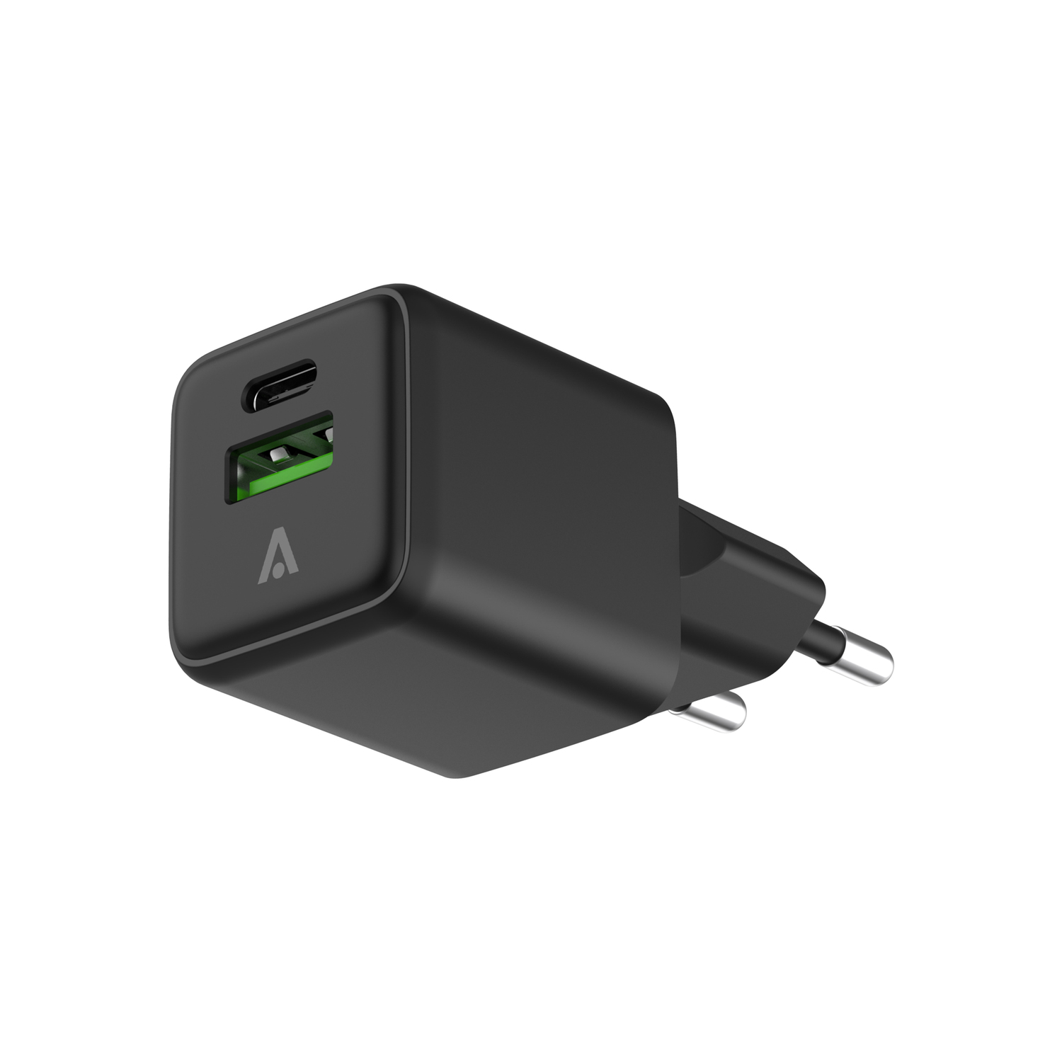 alkaya. | NEXUS | Ladegerät mit GaN Technologie | 20W Schwarz, USB C+A