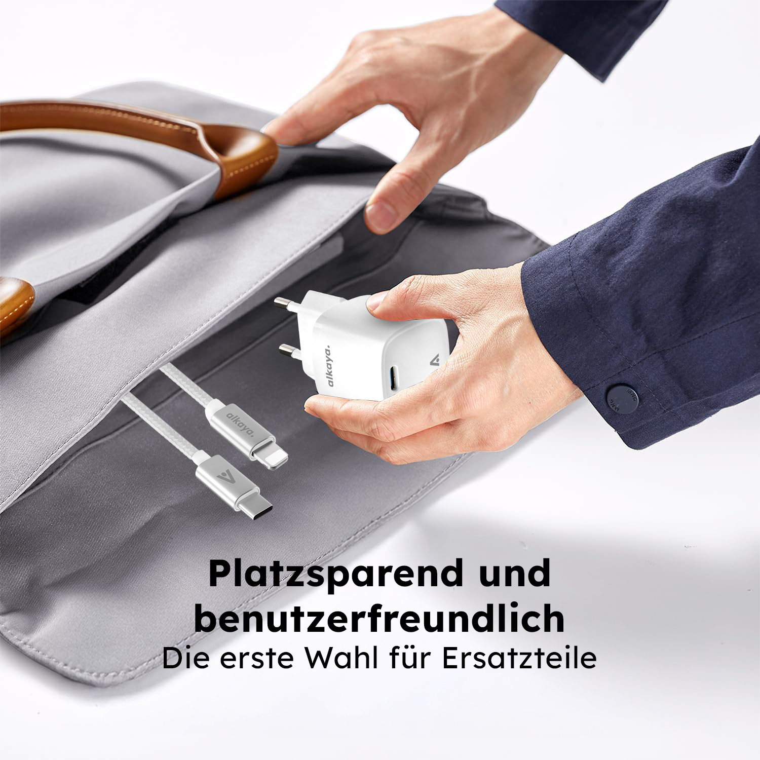 alkaya. | NEXUS Speed Flex | Charger Set | 20 Watt USB C/L Universal Kompatibilität, weiß