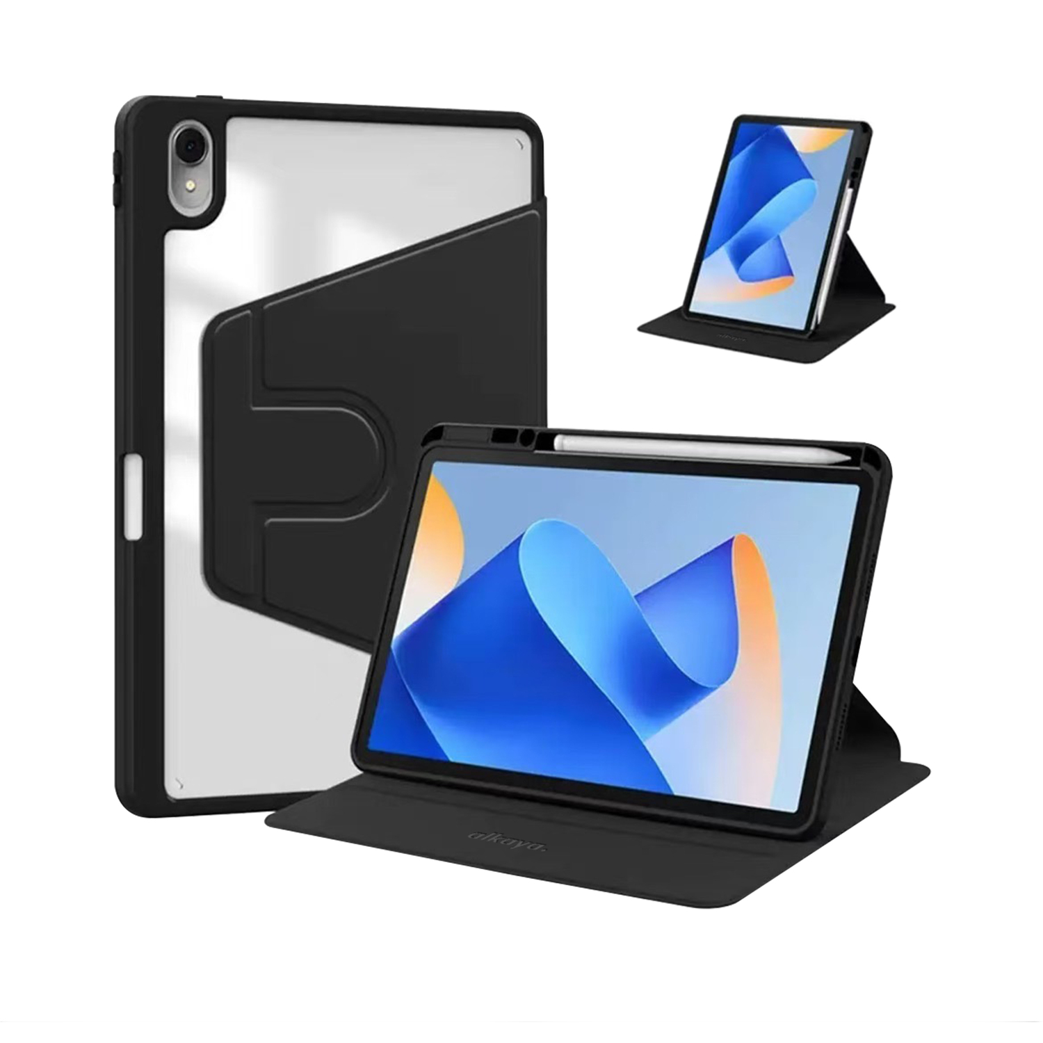 alkaya. | LUCID iPad Schutzhülle 360 FlexStand Case schwarz, iPad Air series 4/5/6/7