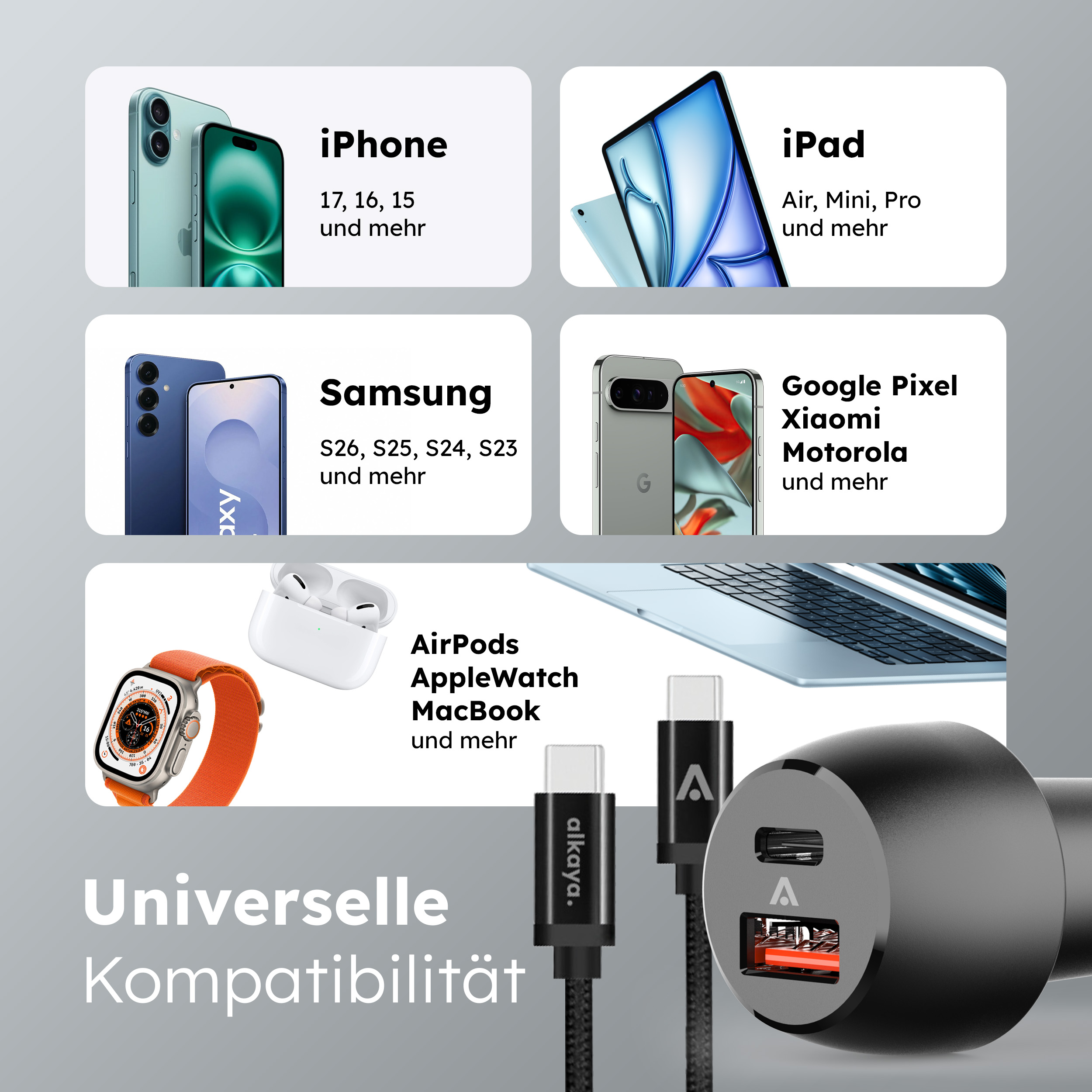 alkaya. | Nexus KFZ Charger Set für Zigaretten Anzünder / 12 Volt Anschluss
