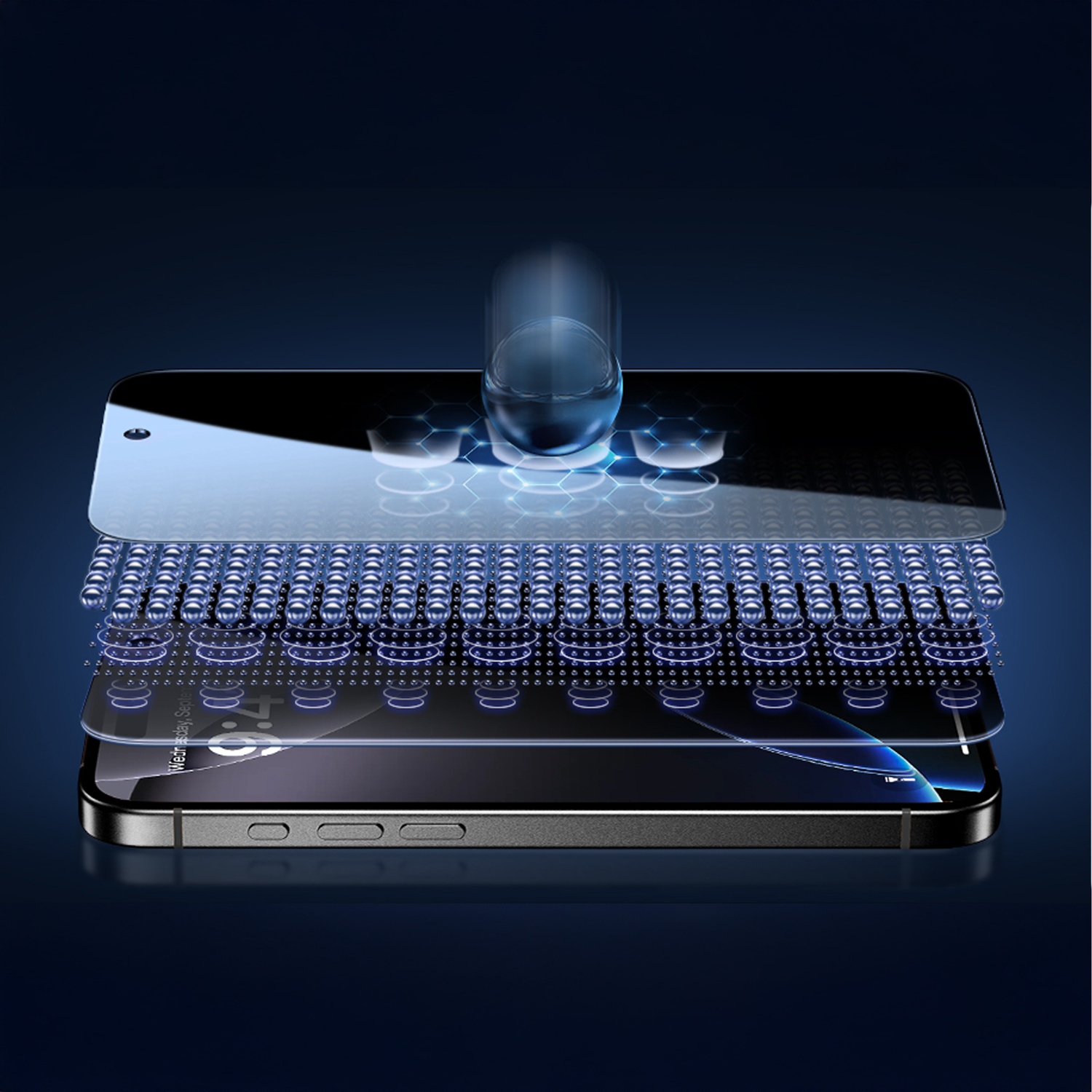 alkaya. | A Shield | Displayschutzglas | 3D Full Cover, Privacy iPhone 16 Pro