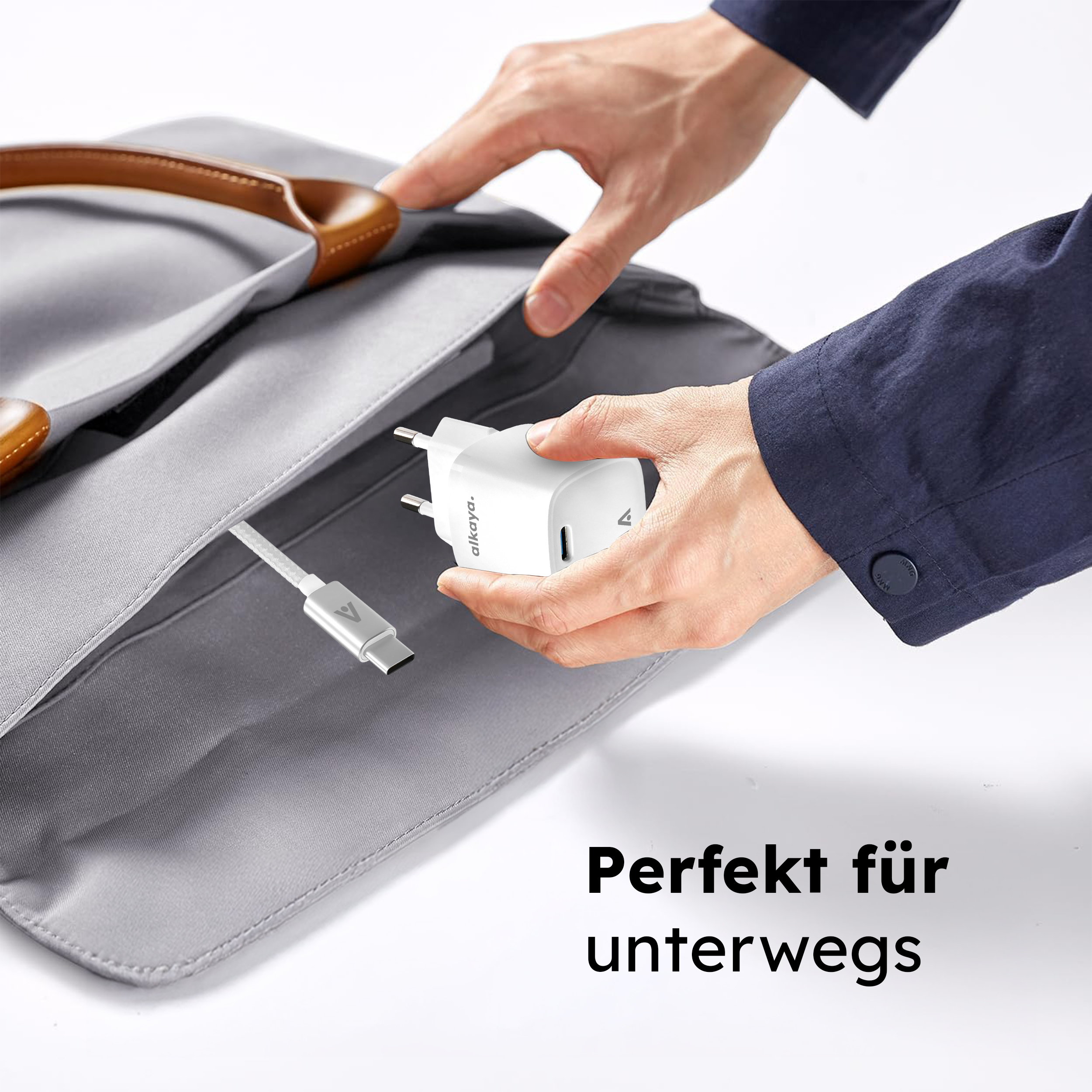 alkaya. | NEXUS Speed Flex | Charger Set | 20 Watt USB C/C Universal Kompatibilität, weiß