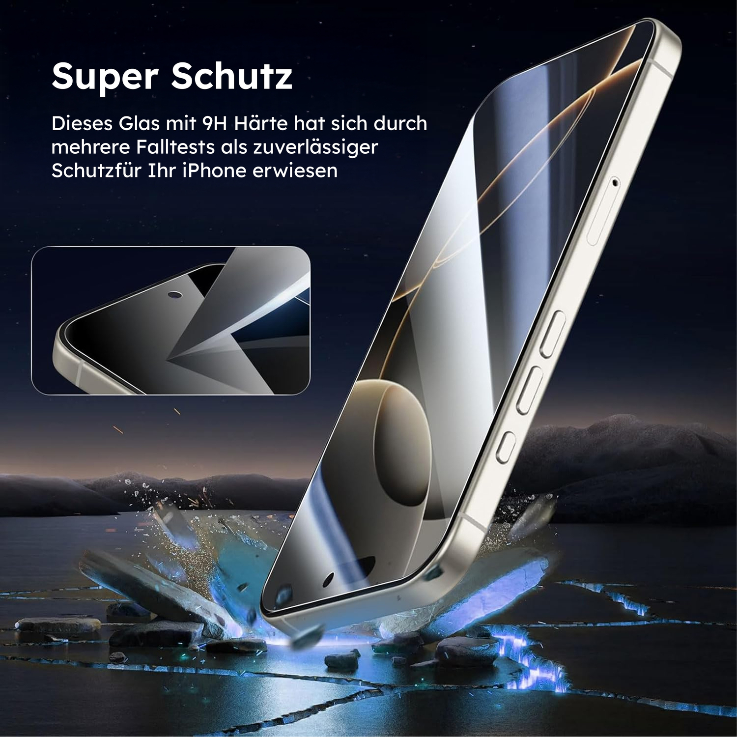 alkaya. | A Shield | Displayschutzglas | 3D Full Cover transparent, iPhone 16 Pro