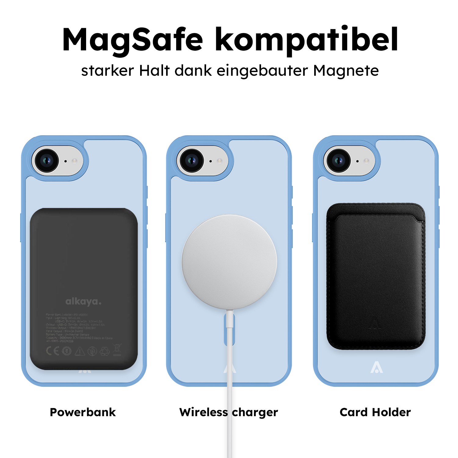 alkaya. | LUCID Protect Case kompatibel mit Magsafe  hellblau, iPhone 16e / 17e